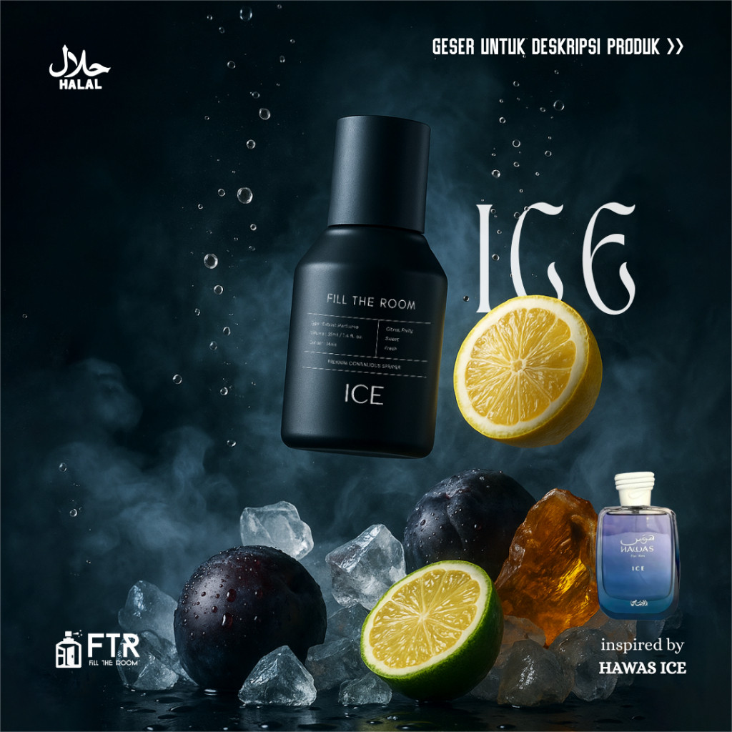 FTR ICE Extrait De Parfum 35ML - Parfum Pria Wangi Tahan Lama - Long Lasting - Extrait Parfum - Men 