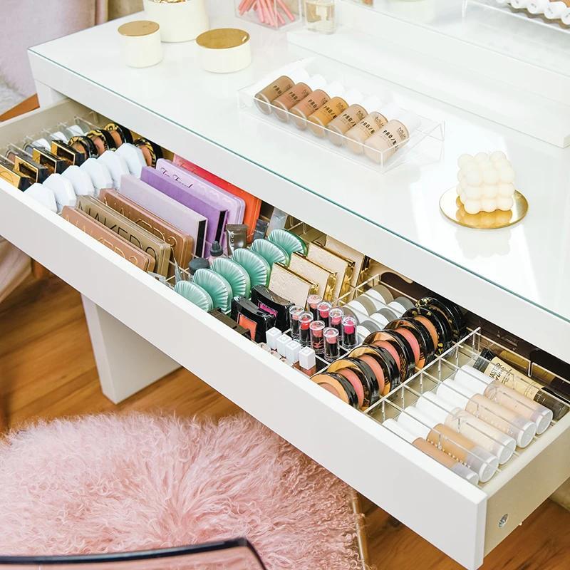ANON Acrylic Dividers Set for the MALM Dressing Table,Acrylic Makeup Vanity Organizer MALM Drawer Di