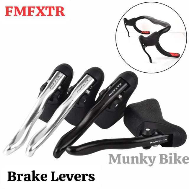 Foto FMFXTR Handle Handel Rem Mekanik Brake Lever Brifter Sepeda Alumunium Alloy Fixie Gear RB Road Bike Single Gear