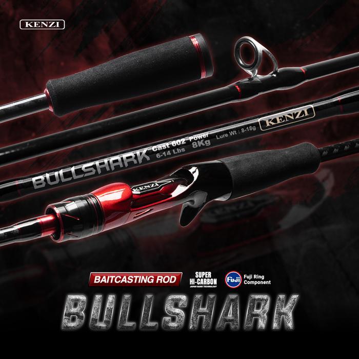 Joran Kenzi Bullshark 602 Baitcasting - Berat 6-14lbs hingga 10-20lbs - Reel - 6-14lbs 8Kg