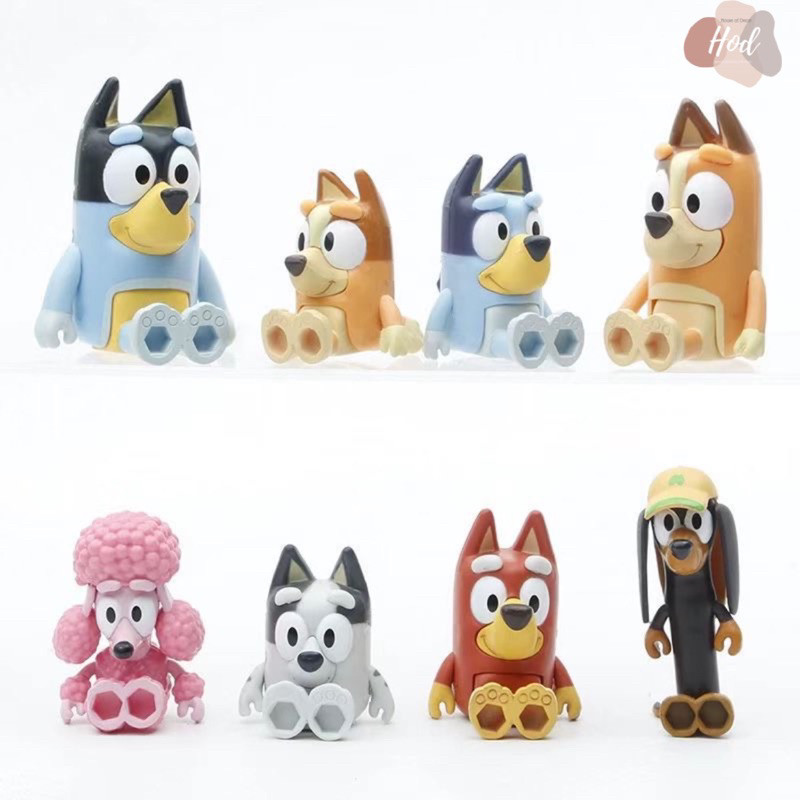 PROMO Topper Bluey Hiasan Kue Kartun Anjing Bluey Patung PVC Bluey Mainan