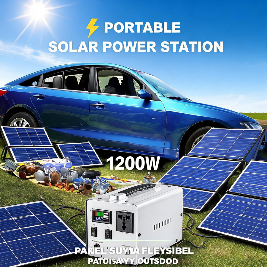 PORTABLE SOLAR PANEL GENERATOR KIT PEMBANGKIT LISTRIK TENAGA SURYA LED