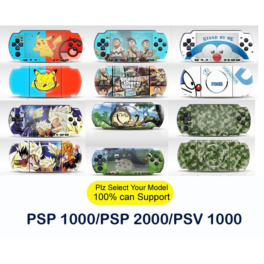 PSP E1000/1000/2000/3000/PSV 1000 - 2pcs/pk Stiker Kulit Depan & Belakang / Stiker Kulit Tema