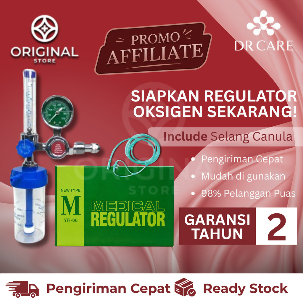 Promo Affiliate Regulator Oksigen Medis Original Alat Pengatur Tekanan Tabung Oksigen Onemed Klinik 