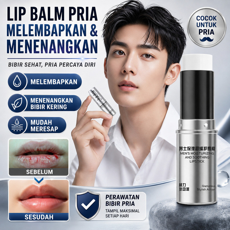 [Kering, Pecah-pecah/mengelupas] Lip Balm Pria Pelembab Dan Perawatan - Anti Kering, Tidak Lengket, 