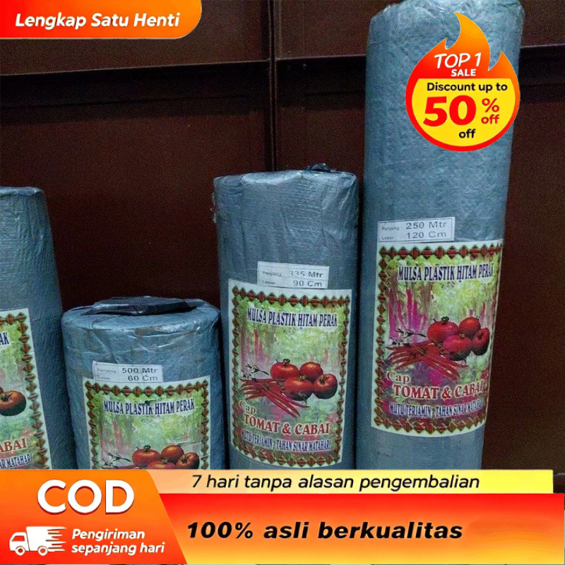 Mulsa hitam perak merek tomat cabe isi 250mtr per rol