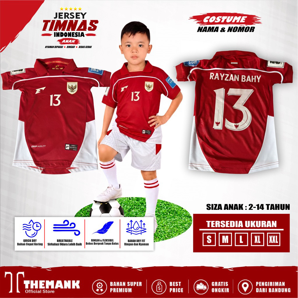 MANSAGAN  jersey timnas indonesi anak terbaru 2025 replika GO premium