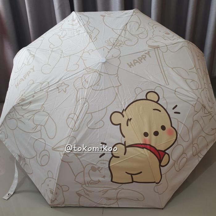 NEW PROMO Payung otomatis auto umbrella Snoopy Stitch Pooh Melo Kitty LTS Kuro Batzmaru - Pooh auto