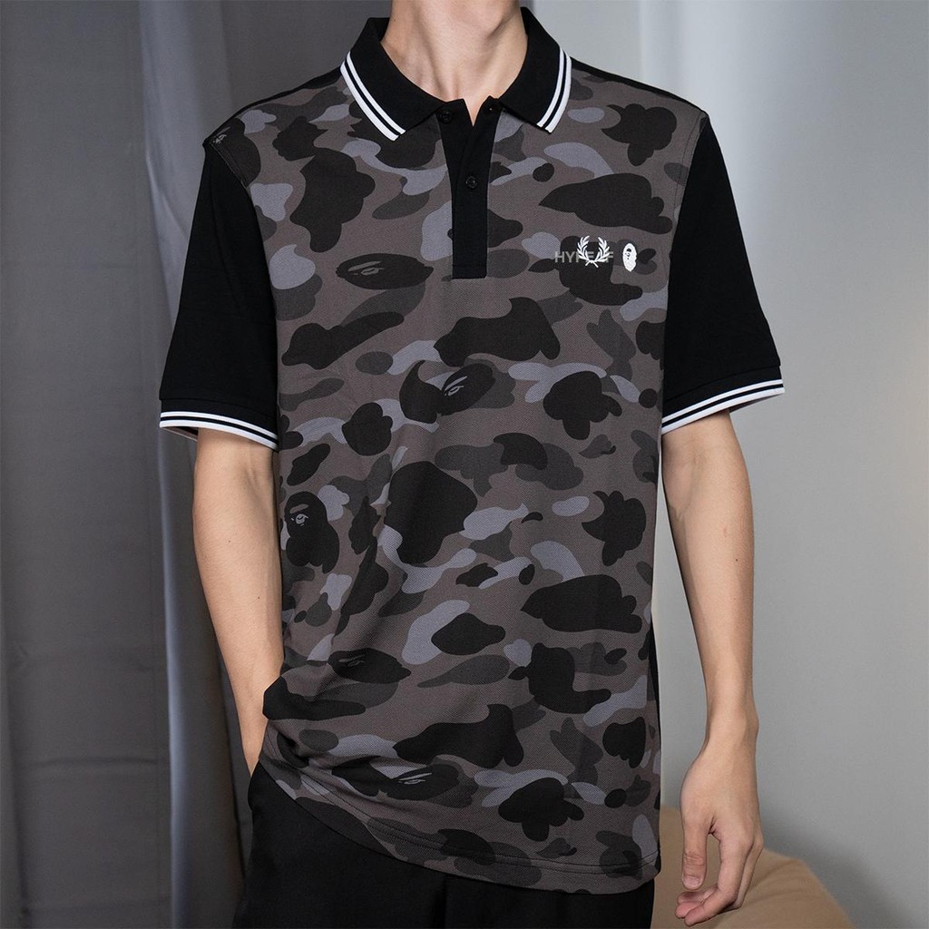 Fred Perry x BAPE Color Camo Polo Shirt Authentic / Kaos Polo FP BAPE Original