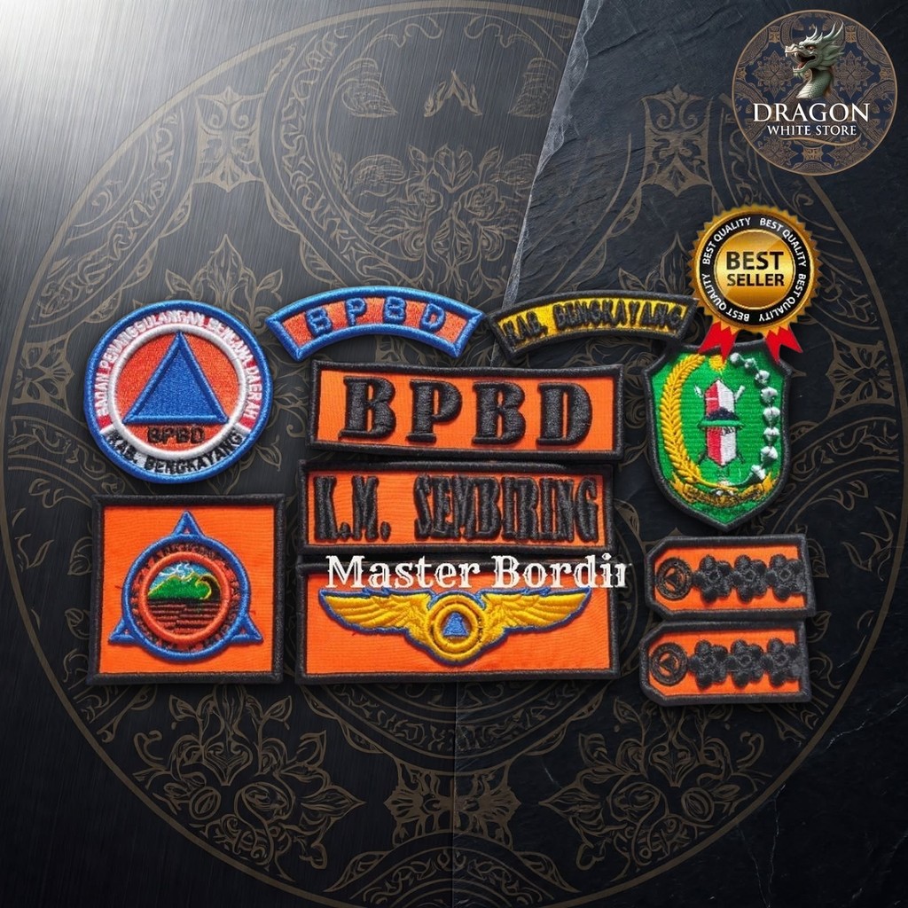 Bordir Timbul BPBD Full Warna 3D Emblem Atribut Seragam Penanggulangan Bencana Custom Logo Satuan