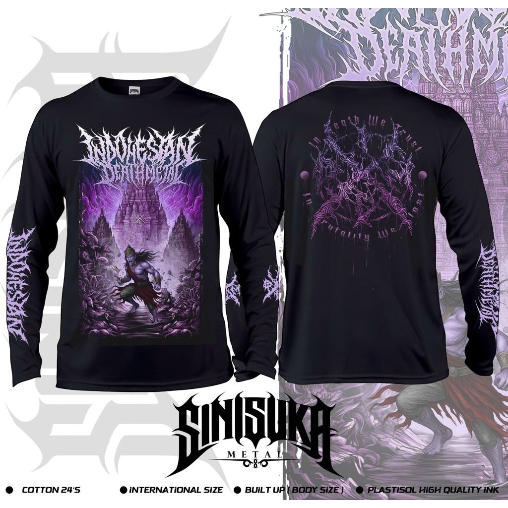 kaos lengan panjang iddm siliwangi kaos metal kaos musik indonesian death metal kain hitam tanpa jah