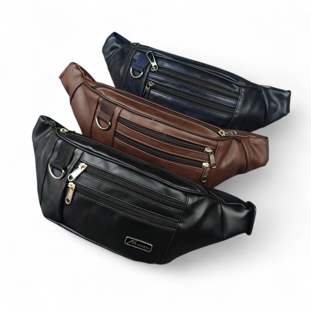 DM DWANMISS - Waistbag Selempang Pria Kulit SIntetis Classic Semi Formal