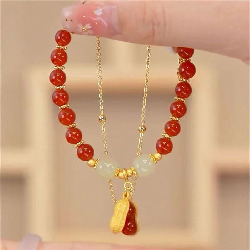 GELANG BATU KERIKIL PONTEKA DELIMA MERAH 100% ORIGINAL BATU ALAM ASLI Gelang Batu Giok Natural Emera
