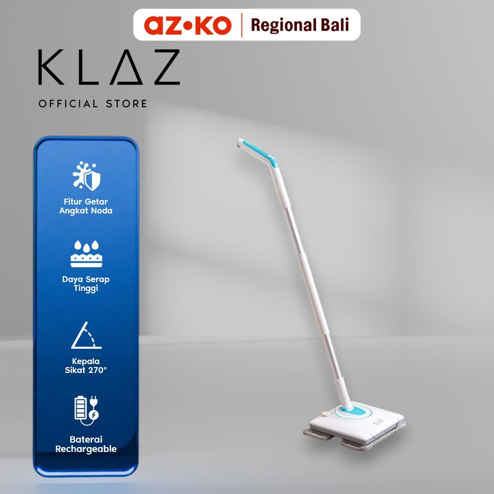 AZKO Klaz Alat Pel Getar Elektrik Rechargeable Floor Mop Pembersih Lantai Pel Lantai Cleaning Mop