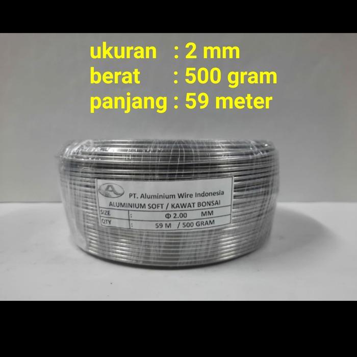 TERLARIS   Kawat bonsai aluminium 500 gram 2 mm kawat alumunium anti karat
