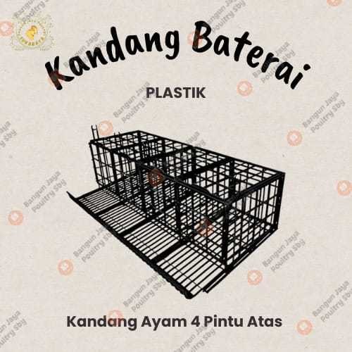 KANDANG BATERAI AYAM/BEBEK PETELUR (PLASTIK) / 4 PINTU GESER ATAS