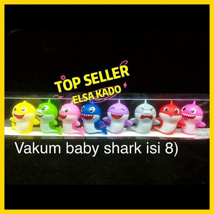 pajangan mobil hiasan kue boneka mainan figure baby shark ikan hiu