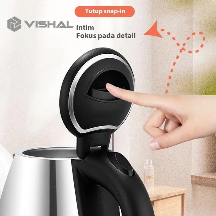 Vishal Teko Listrik Stainless 1.8Liter Electric Kettle Elektrik EK1801
