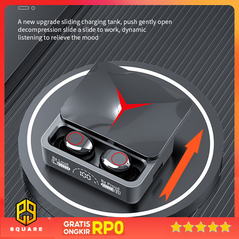 VAORLO Earphone Bluetooth 5.3 TWS Gaming HIFI Stereo Sound HD Call - M90 Pro Original 99 Square