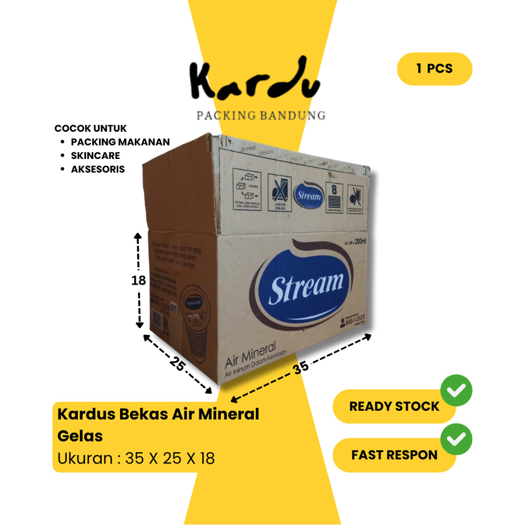 Kardus Bekas Air Mineral Gelas | Kardus Packing Barang | Harga Murah Per Pcs | Kondisi Layak Pakai