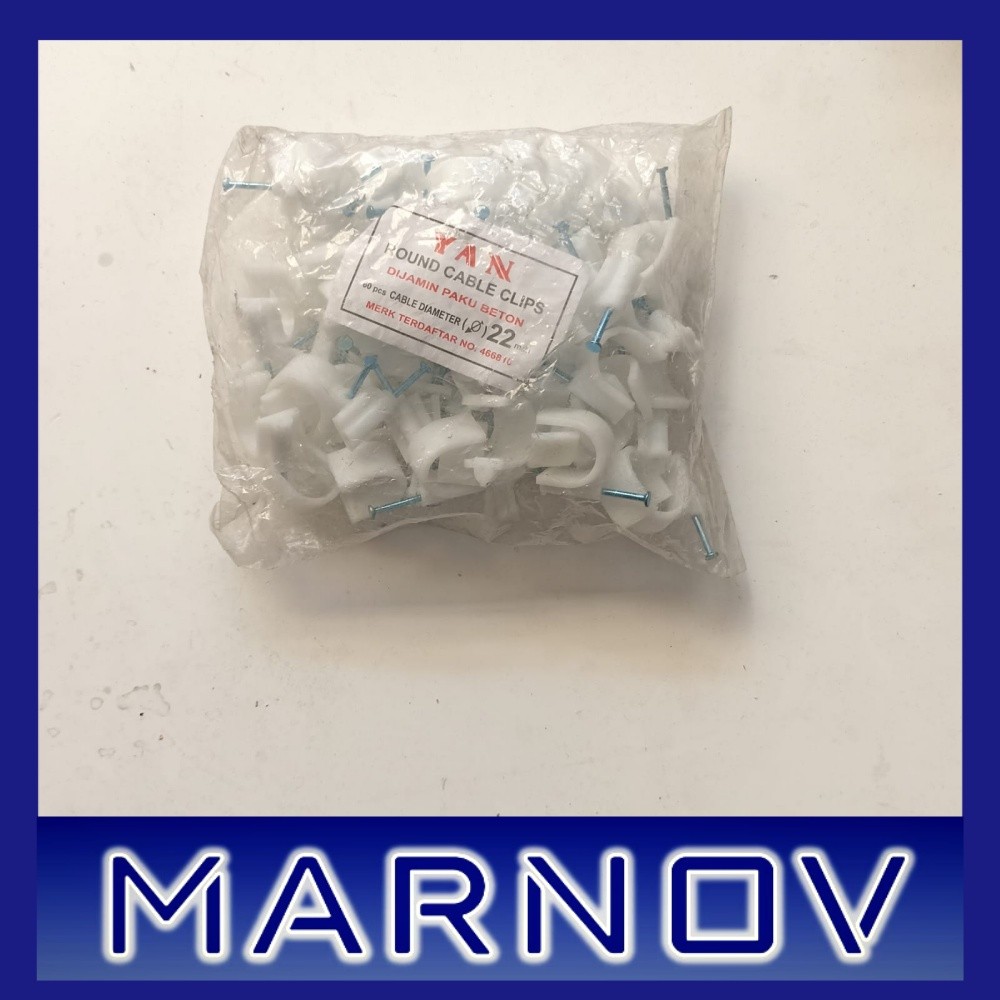 Klem Kabel 22mm / Klem Paku Beton / Klem Paku Baja | Merk YAN ukuran 22mm