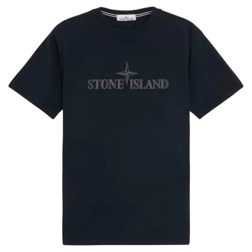 Stone Island Logo Print Navy / Kaos Branded Original