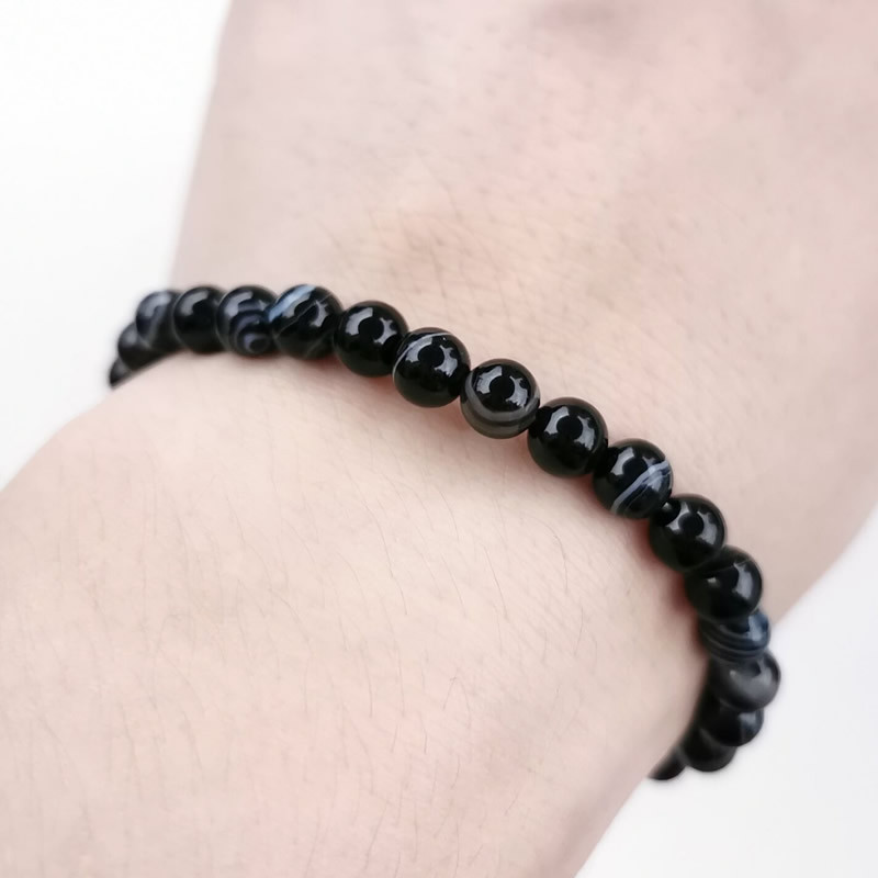 /Gelang Batu Alam/Gelang Batu Alam Asli/100% Alami Burma Hitam