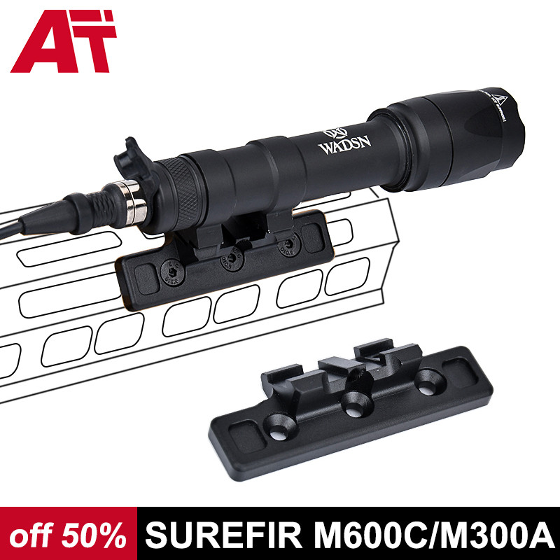 WADSN M600C M300A Tactica Flashlight M-Lok Keymod Offset Mount Rail Hunting Weapon Scout Light M600 