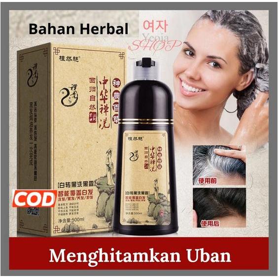 PROMO  Shampo Penghitam Rambut Uban Alami Menjadi Hitam Permanen Original 500ml Sampo Shampoo SEMIR 