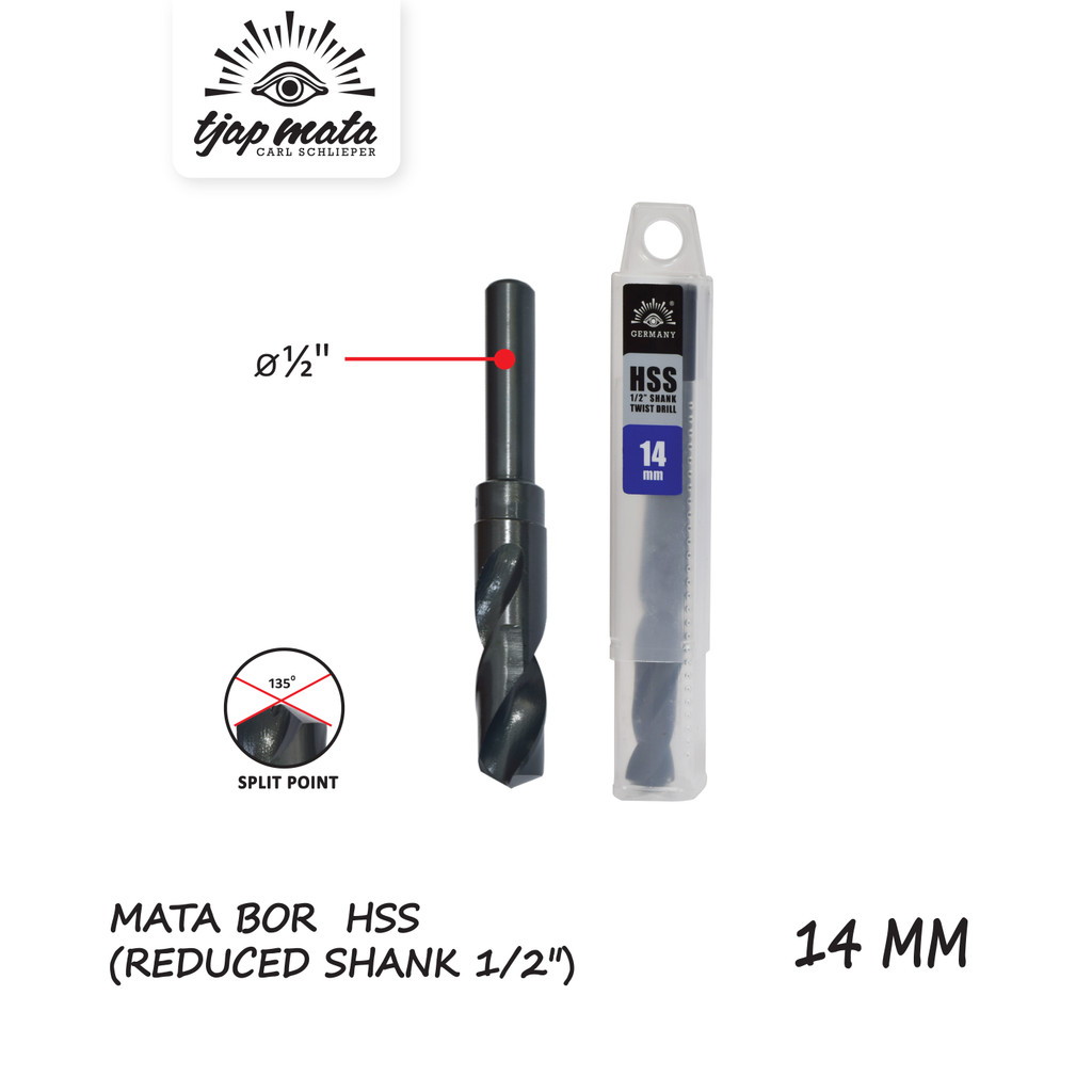 TJAP MATA Mata Bor Besi / Drill Bits HSS Reduced Shank ½” - 14 MM