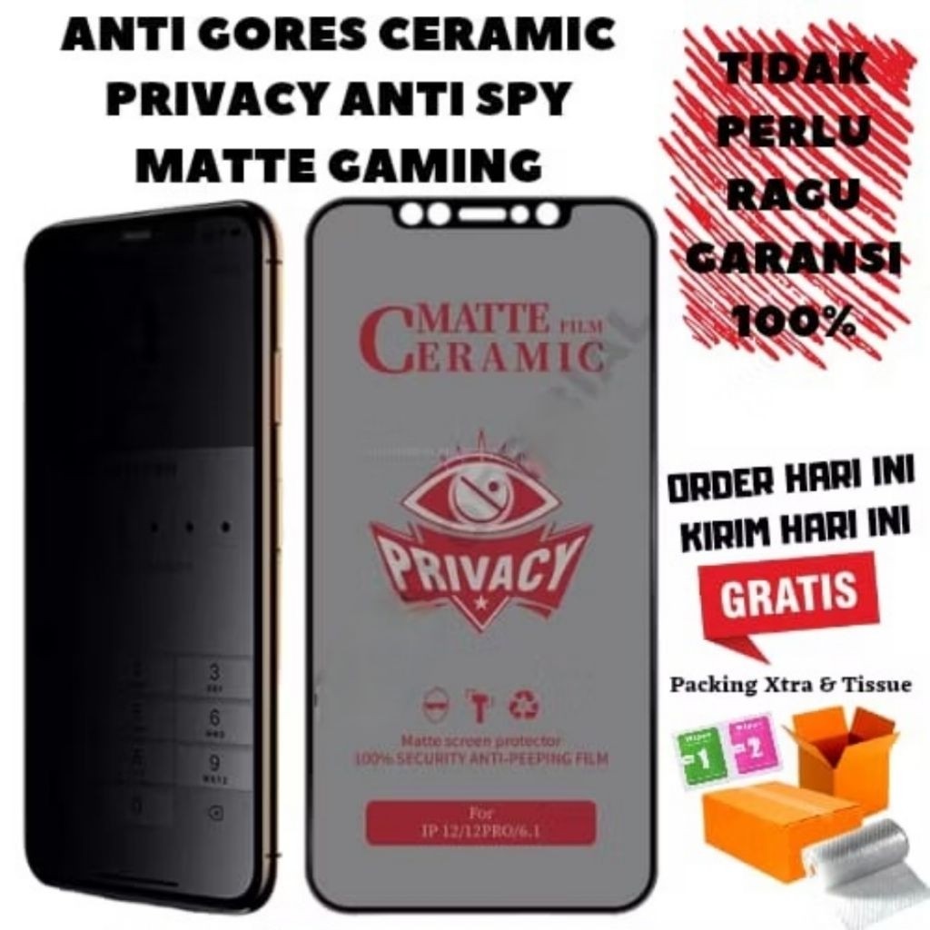 TG REALME Temper Anti Gores Anti SPY matte Privacy Ceramic Film For Realme Not 70 3 5 5S 5I 6 7 7I 8