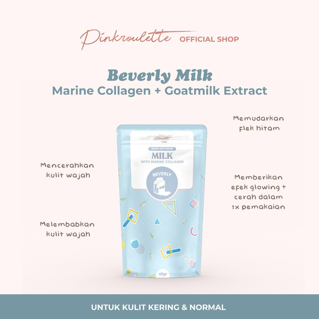 Masker Beverly Milk by PinkRoulette | Masker Wajah Organic Mencerahkan & Melembabkan