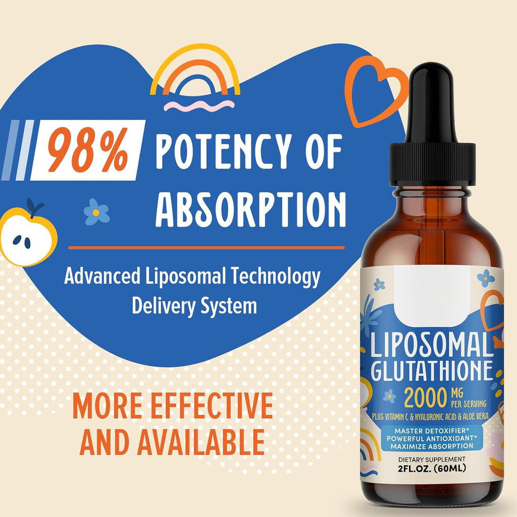 Liposomal Glutathione 2000mg + Vitamin C & Hyaluronic Acid – Suplemen Detoks & Pencerah Kulit