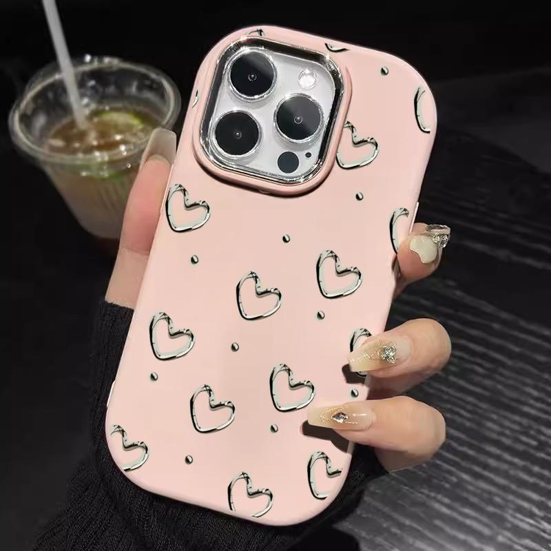 Casing For Samsung A32 5G A34 M32 Case Silikon Oval Metal Lens Heart Shape Miguncase