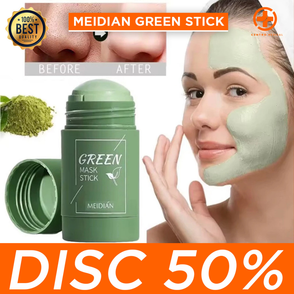 BELA STORE ORI TERMURAH BERKUALITAS MEIDIAN Green Tea Mask Cleansing Clay Stick Masker wajah Masker 