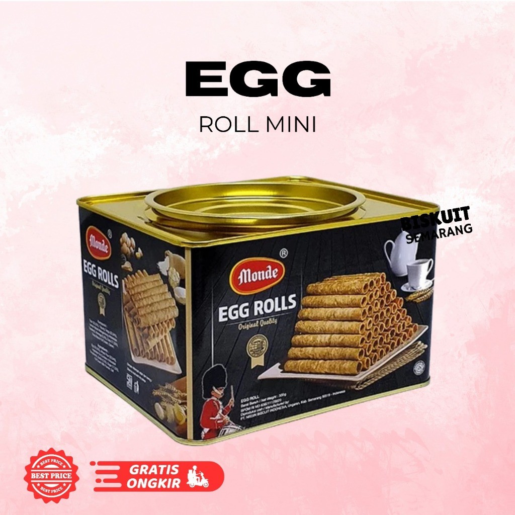 Egg Roll 300 gr Kaleng Mini Monde Egg Roll Kaleng