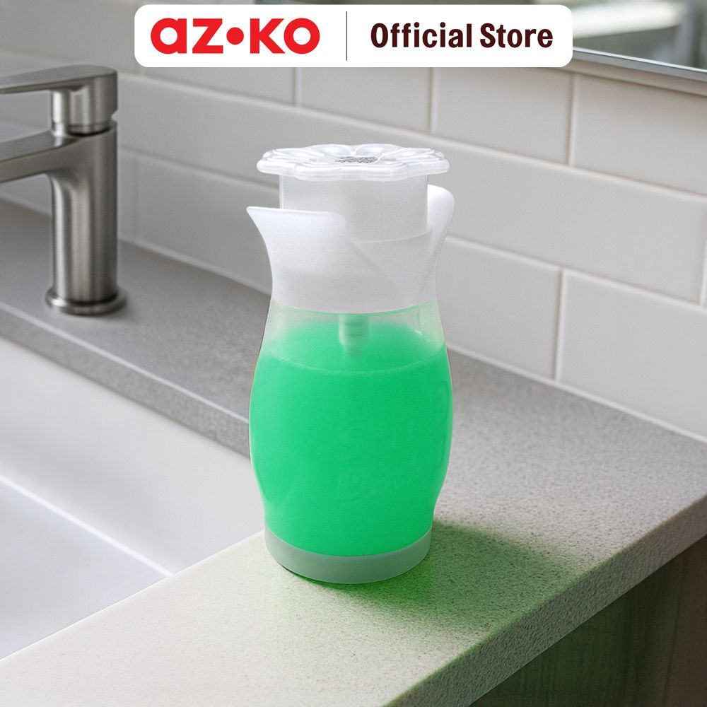 AZKO Scrub Daddy 396 ml Dispenser Sabun Cair Transparan Liquid Soap Container Tempat Sabun Serbaguna