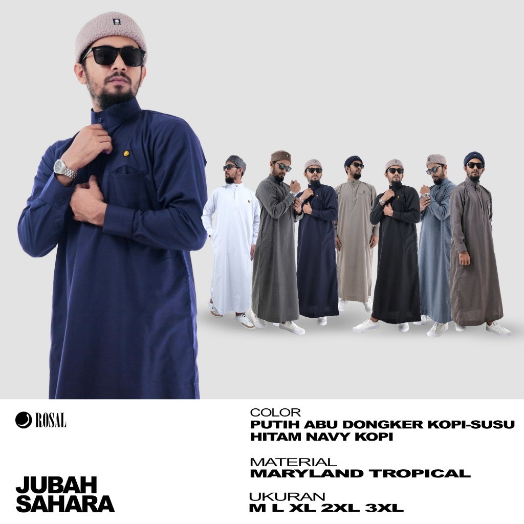 READY STOK ROSAL Jubah Gamis Sahara - Jubah Gamis Pria Bahan Maryland Tropical Size M - XXXL Gamis P