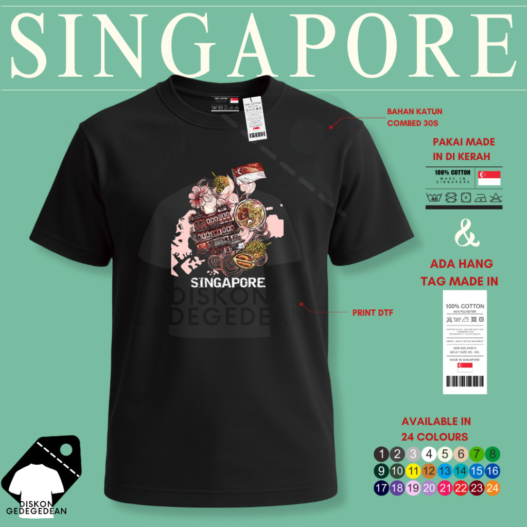 Kaos Oleh Oleh Singapore Singapura  Baju Oleh-oleh Singapore Singapura Kaos Souvenir Singapura Singa