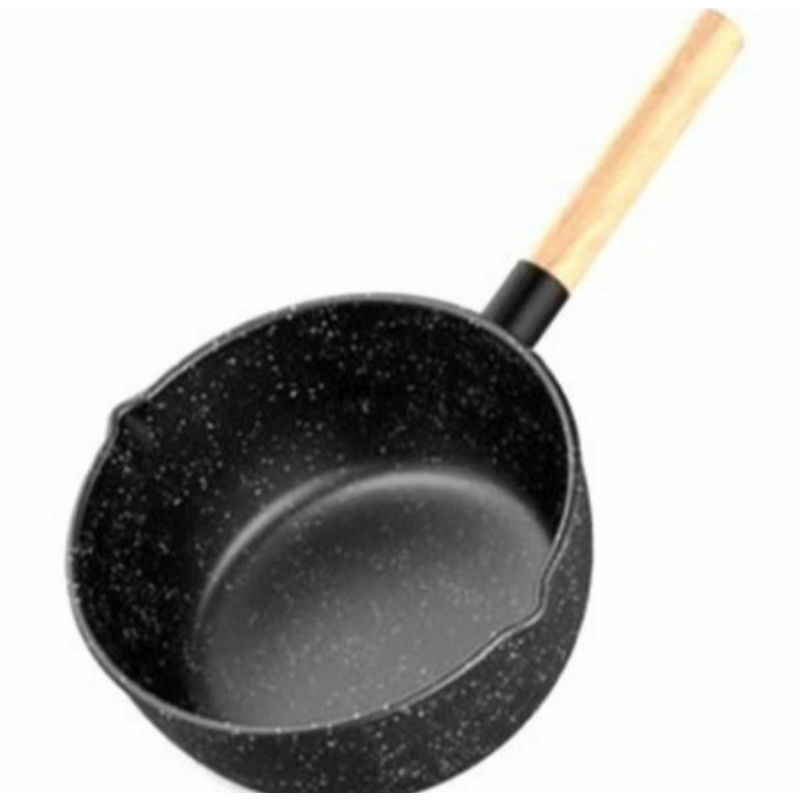 terbaik panci susu marble anti lengket 20cm Gagang kayu bisa induksi / panci masak mie induksi / mil