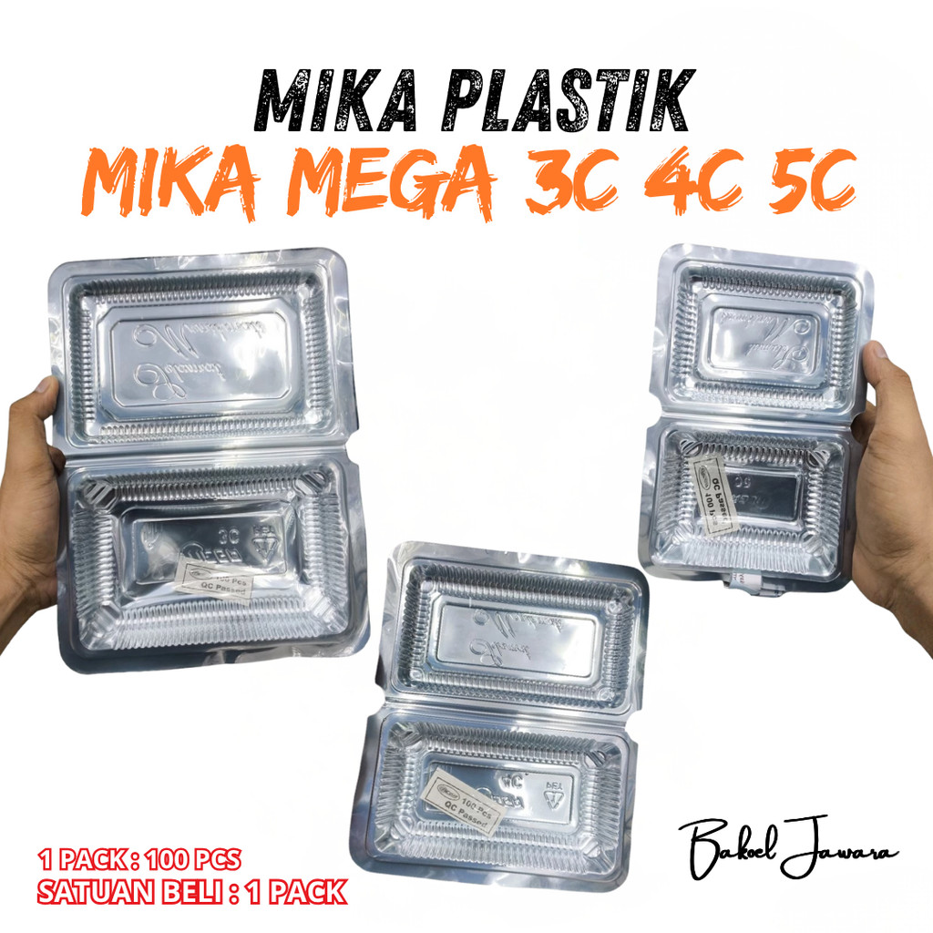 ( 1 PACK 100 PCS ) MIKA NASI KOTAK / SNACK BOX / MEGA 3C 4C 5C