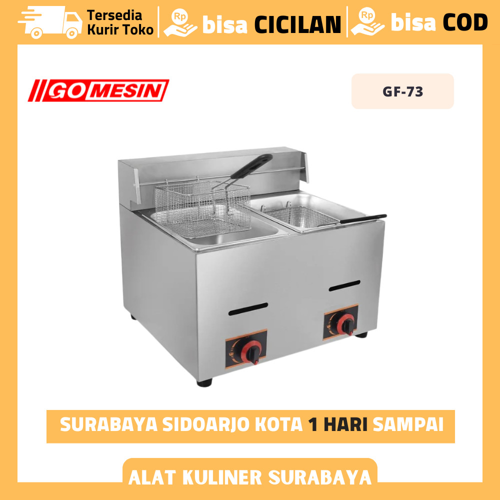 Deep Fryer Gas Gomesin GF-73 Gas Deep Fryer 2 Tank Garansi Resmi