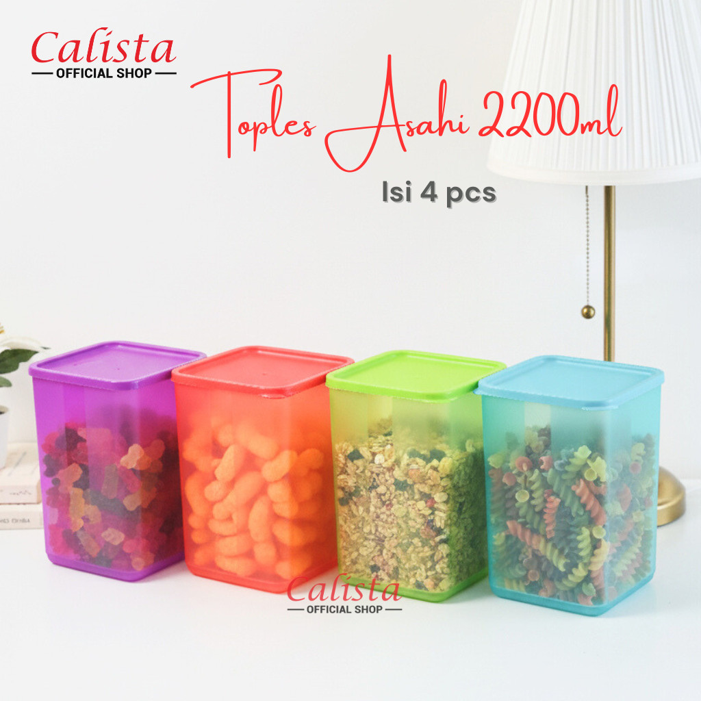 Calista Asahi Premium 2200ml Toples Penyimpanan Makanan Set isi 4pcs