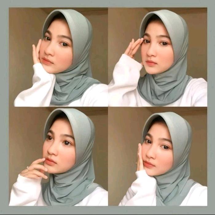 BERGO SPORT//KERUDUNG OLAHRAGA/HIJAB VOLLY/BERGO INSTAN/BERGO PET/BERGO POLOS Jilbab Instan Lembut P