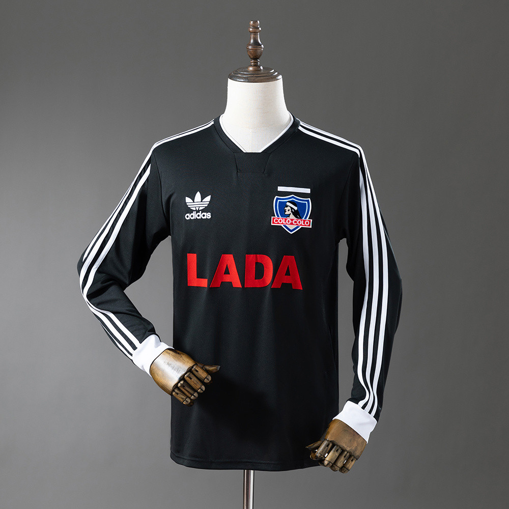 Jersey Retro long sleeve colo colo 1991 black T shirt pria