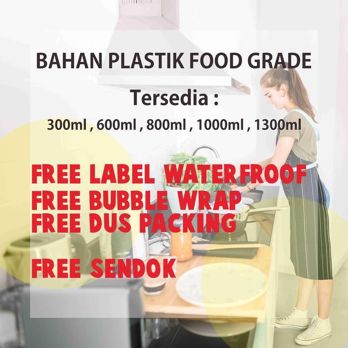 Toples Bumbu Dapur 600ml TUTUP UNGU CLEAR - Garam