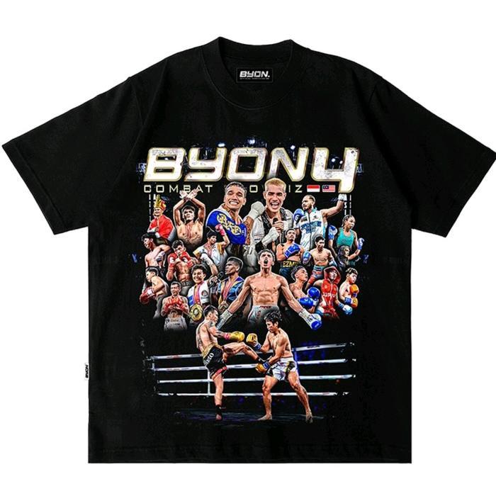 (COD) KAOS TSHIRT  BYON COMBAT SHOWBIZ VOL 4 | INDONESIA VS MALAYSIA Terbaruu - HITAM, S