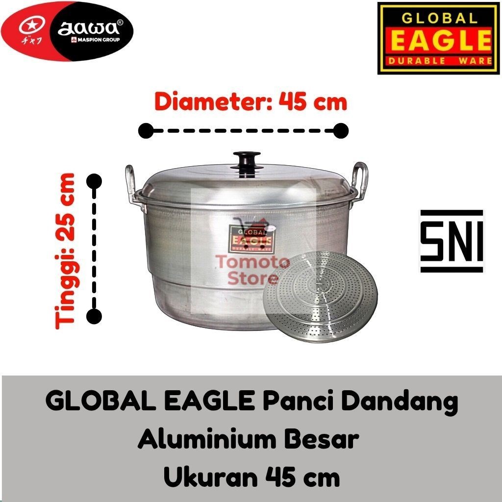 [ TOMOTOSTORE ] GLOBAL EAGLE Panci Dandang Aluminium Besar / Panci Kukus Besar Maspion / Panci Danda