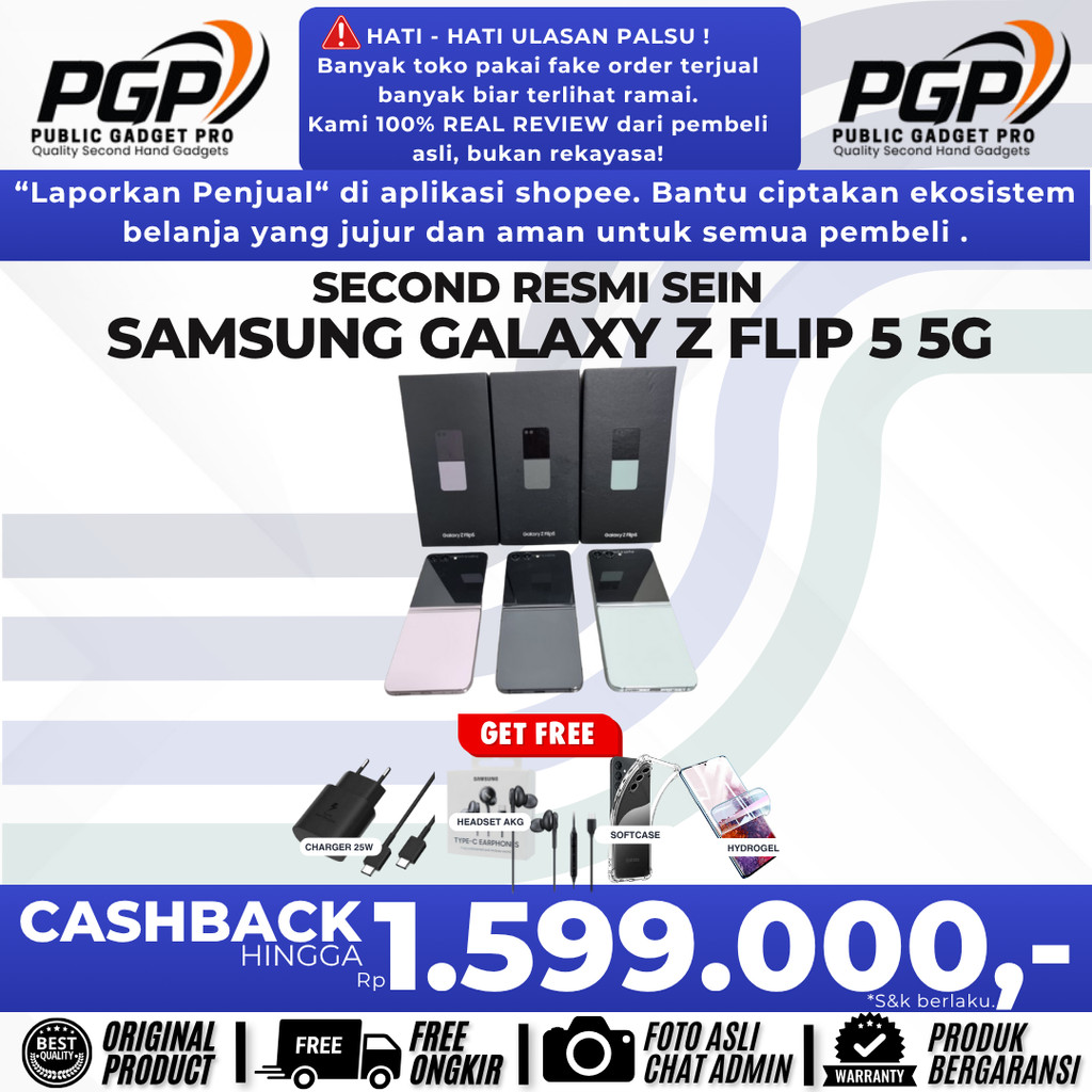 SEIN | Samsung Galaxy Z Flip 5 5G | Z Flip 4 5G | Z Flip 3 5G 512GB 256GB 128GB Second