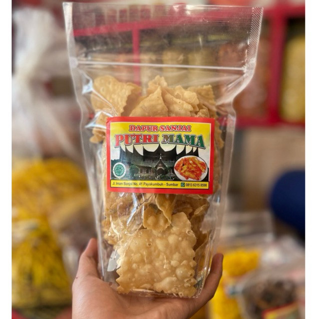 kerupuk pangsit rasa original / kue bawang / kerupuk pangsit asli padang